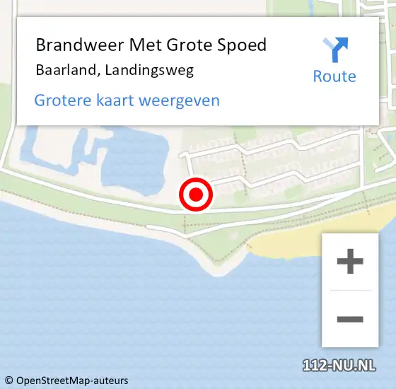 Locatie op kaart van de 112 melding: Brandweer Met Grote Spoed Naar Baarland, Landingsweg op 27 april 2023 13:46