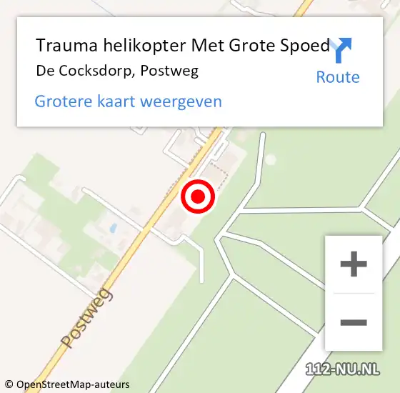 Locatie op kaart van de 112 melding: Trauma helikopter Met Grote Spoed Naar De Cocksdorp, Postweg op 27 april 2023 14:47