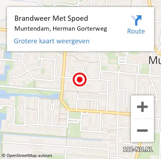 Locatie op kaart van de 112 melding: Brandweer Met Spoed Naar Muntendam, Herman Gorterweg op 23 augustus 2014 15:56