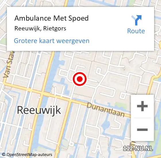 Locatie op kaart van de 112 melding: Ambulance Met Spoed Naar Reeuwijk, Rietgors op 27 april 2023 19:21