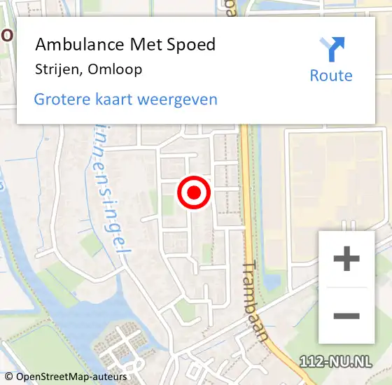Locatie op kaart van de 112 melding: Ambulance Met Spoed Naar Strijen, Omloop op 27 april 2023 21:46