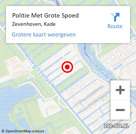 Locatie op kaart van de 112 melding: Politie Met Grote Spoed Naar Zevenhoven, Kade op 28 april 2023 06:32