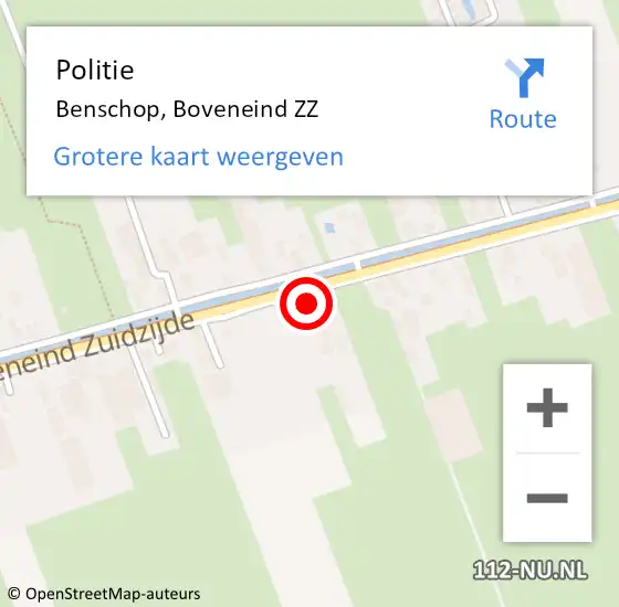 Locatie op kaart van de 112 melding: Politie Benschop, Boveneind ZZ op 28 april 2023 08:02