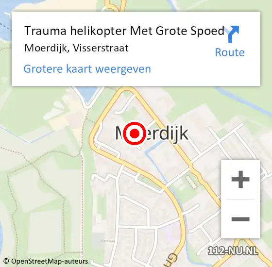 Locatie op kaart van de 112 melding: Trauma helikopter Met Grote Spoed Naar Moerdijk, Visserstraat op 28 april 2023 11:59