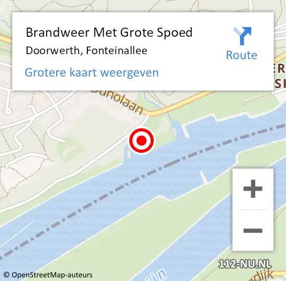Locatie op kaart van de 112 melding: Brandweer Met Grote Spoed Naar Doorwerth, Fonteinallee op 28 april 2023 14:55