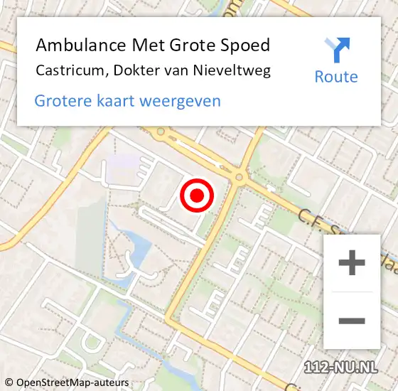 Locatie op kaart van de 112 melding: Ambulance Met Grote Spoed Naar Castricum, Dokter van Nieveltweg op 28 april 2023 18:21