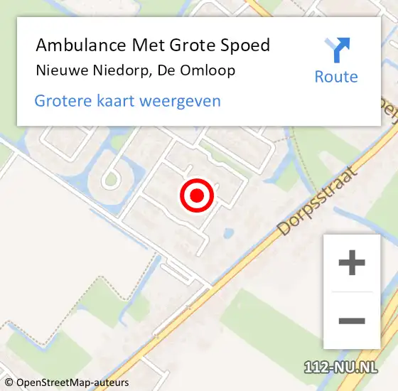 Locatie op kaart van de 112 melding: Ambulance Met Grote Spoed Naar Nieuwe Niedorp, De Omloop op 28 april 2023 19:56