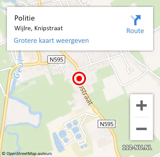 Locatie op kaart van de 112 melding: Politie Wijlre, Knipstraat op 29 april 2023 05:55