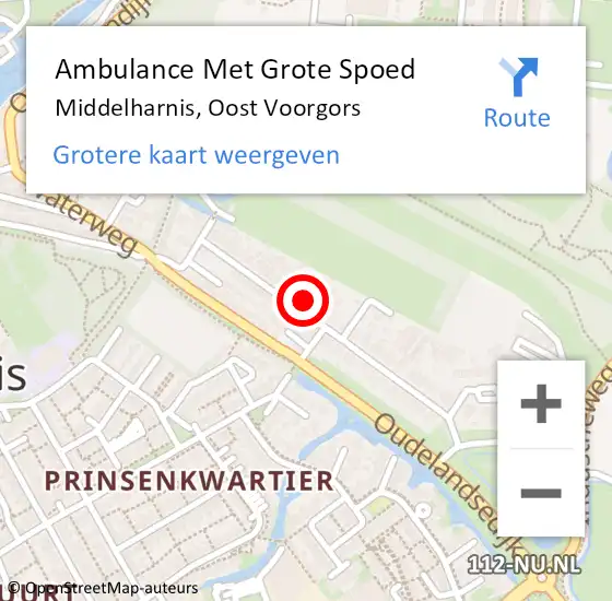 Locatie op kaart van de 112 melding: Ambulance Met Grote Spoed Naar Middelharnis, Oost Voorgors op 29 april 2023 11:43