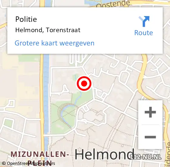 Locatie op kaart van de 112 melding: Politie Helmond, Torenstraat op 29 april 2023 15:22