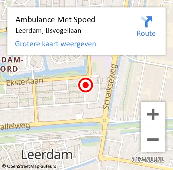 Locatie op kaart van de 112 melding: Ambulance Met Spoed Naar Leerdam, IJsvogellaan op 23 augustus 2014 20:16