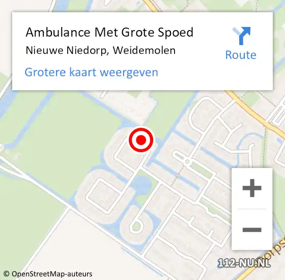 Locatie op kaart van de 112 melding: Ambulance Met Grote Spoed Naar Nieuwe Niedorp, Weidemolen op 29 april 2023 21:16