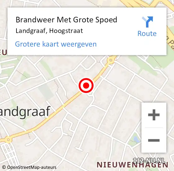 Locatie op kaart van de 112 melding: Brandweer Met Grote Spoed Naar Landgraaf, Hoogstraat op 30 april 2023 02:27