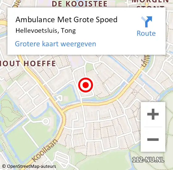 Locatie op kaart van de 112 melding: Ambulance Met Grote Spoed Naar Hellevoetsluis, Tong op 30 april 2023 04:28
