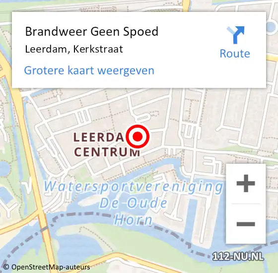Locatie op kaart van de 112 melding: Brandweer Geen Spoed Naar Leerdam, Kerkstraat op 30 april 2023 10:10
