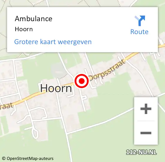 Locatie op kaart van de 112 melding: Ambulance Hoorn op 30 april 2023 11:36
