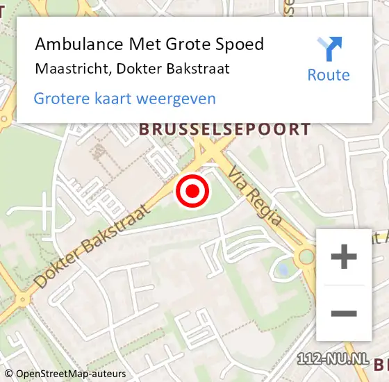 Locatie op kaart van de 112 melding: Ambulance Met Grote Spoed Naar Maastricht, Dokter Bakstraat op 30 april 2023 13:54
