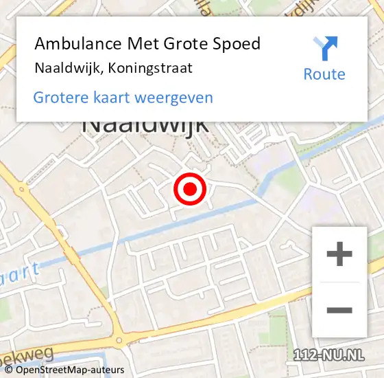 Locatie op kaart van de 112 melding: Ambulance Met Grote Spoed Naar Naaldwijk, Koningstraat op 30 april 2023 14:04