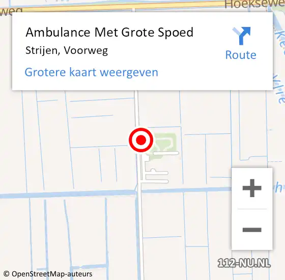 Locatie op kaart van de 112 melding: Ambulance Met Grote Spoed Naar Strijen, Voorweg op 30 april 2023 15:57