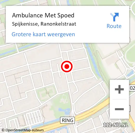 Locatie op kaart van de 112 melding: Ambulance Met Spoed Naar Spijkenisse, Ranonkelstraat op 30 april 2023 17:16