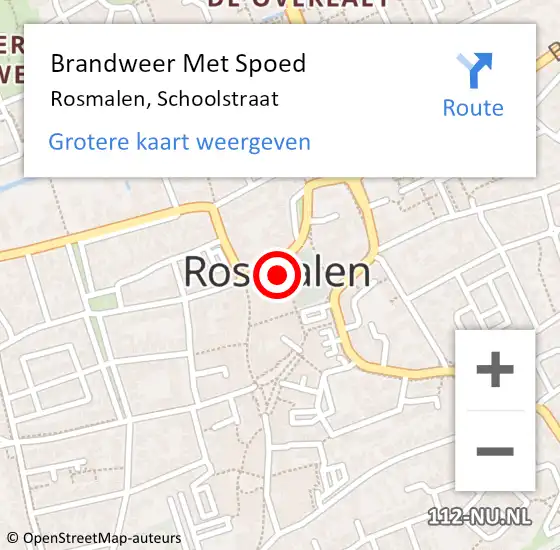 Locatie op kaart van de 112 melding: Brandweer Met Spoed Naar Rosmalen, Schoolstraat op 30 april 2023 18:19