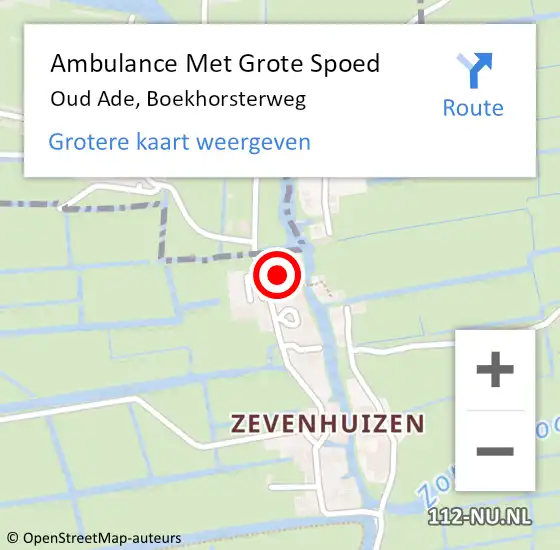 Locatie op kaart van de 112 melding: Ambulance Met Grote Spoed Naar Oud Ade, Boekhorsterweg op 30 april 2023 20:56