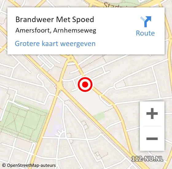 Locatie op kaart van de 112 melding: Brandweer Met Spoed Naar Amersfoort, Arnhemseweg op 1 mei 2023 01:14