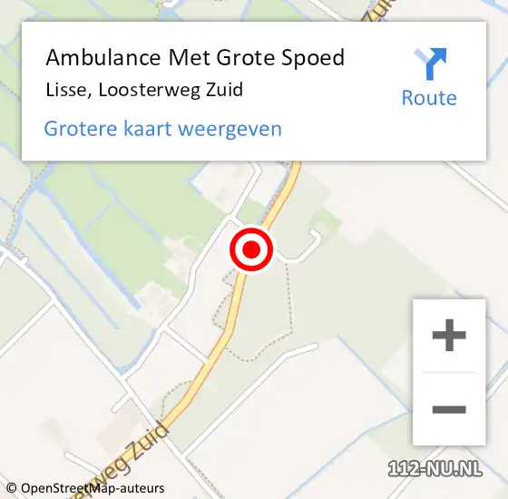 Locatie op kaart van de 112 melding: Ambulance Met Grote Spoed Naar Lisse, Loosterweg Zuid op 24 augustus 2014 00:18