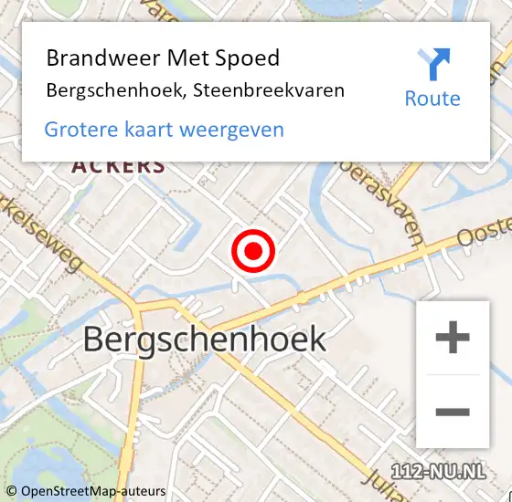 Locatie op kaart van de 112 melding: Brandweer Met Spoed Naar Bergschenhoek, Steenbreekvaren op 1 mei 2023 15:15