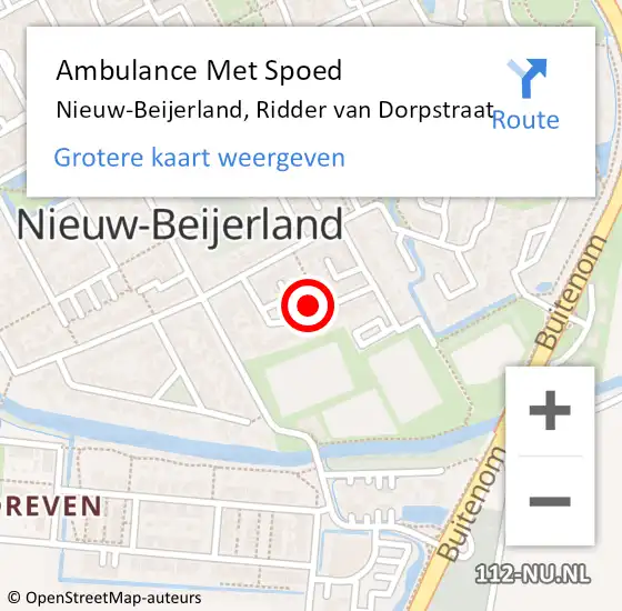 Locatie op kaart van de 112 melding: Ambulance Met Spoed Naar Nieuw-Beijerland, Ridder van Dorpstraat op 1 mei 2023 16:24