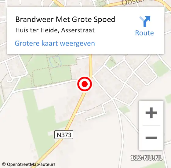 Locatie op kaart van de 112 melding: Brandweer Met Grote Spoed Naar Huis ter Heide, Asserstraat op 1 mei 2023 17:15