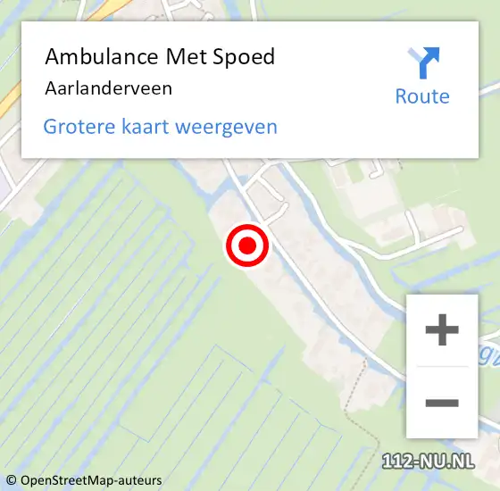 Locatie op kaart van de 112 melding: Ambulance Met Spoed Naar Aarlanderveen op 1 mei 2023 20:01