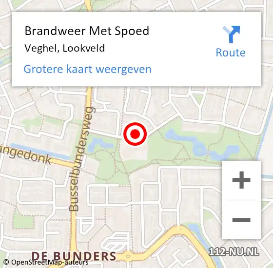 Locatie op kaart van de 112 melding: Brandweer Met Spoed Naar Veghel, Lookveld op 1 mei 2023 21:11