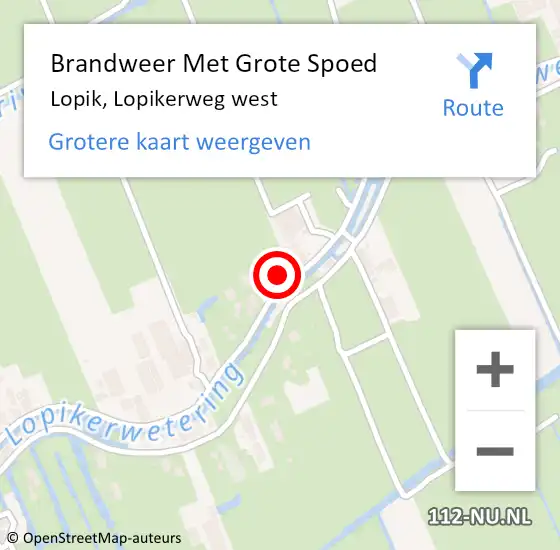 Locatie op kaart van de 112 melding: Brandweer Met Grote Spoed Naar Lopik, Lopikerweg west op 1 mei 2023 21:12