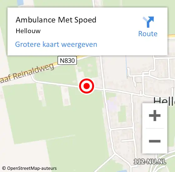 Locatie op kaart van de 112 melding: Ambulance Met Spoed Naar Hellouw op 2 mei 2023 07:37