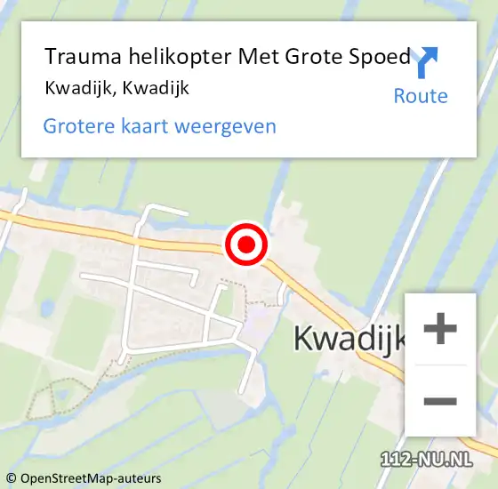 Locatie op kaart van de 112 melding: Trauma helikopter Met Grote Spoed Naar Kwadijk, Kwadijk op 2 mei 2023 09:41