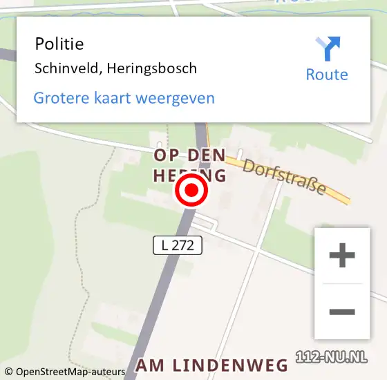Locatie op kaart van de 112 melding: Politie Schinveld, Heringsbosch op 2 mei 2023 11:53