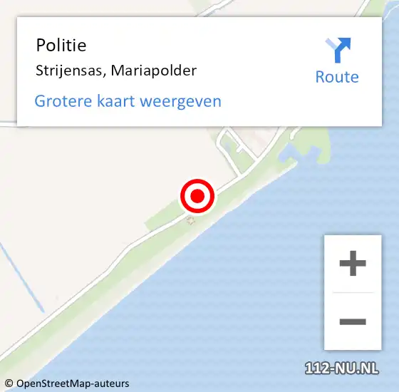 Locatie op kaart van de 112 melding: Politie Strijensas, Mariapolder op 2 mei 2023 12:43