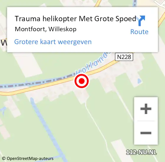 Locatie op kaart van de 112 melding: Trauma helikopter Met Grote Spoed Naar Montfoort, Willeskop op 2 mei 2023 13:19