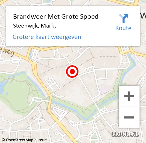 Locatie op kaart van de 112 melding: Brandweer Met Grote Spoed Naar Steenwijk, Markt op 2 mei 2023 13:44