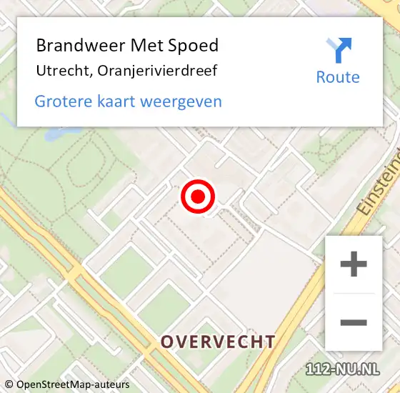 Locatie op kaart van de 112 melding: Brandweer Met Spoed Naar Utrecht, Oranjerivierdreef op 2 mei 2023 19:22