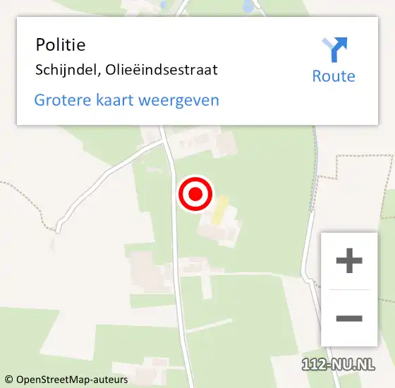 Locatie op kaart van de 112 melding: Politie Schijndel, Olieëindsestraat op 2 mei 2023 19:27