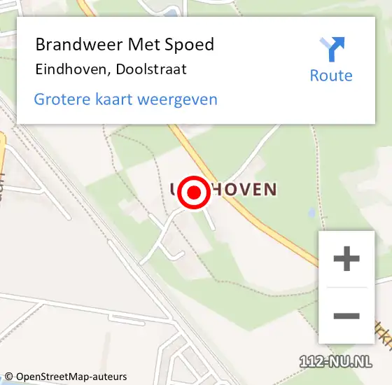 Locatie op kaart van de 112 melding: Brandweer Met Spoed Naar Eindhoven, Doolstraat op 2 mei 2023 22:05