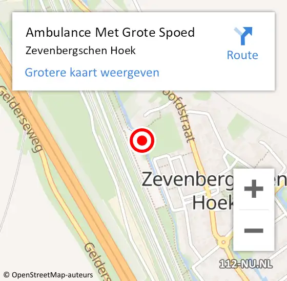 Locatie op kaart van de 112 melding: Ambulance Met Grote Spoed Naar Zevenbergschen Hoek op 3 mei 2023 10:06