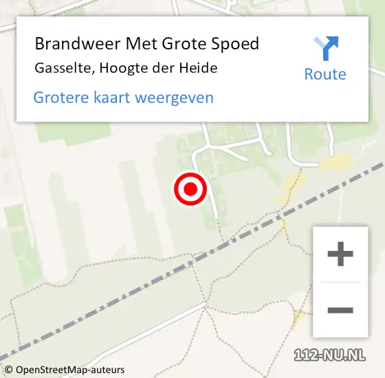 Locatie op kaart van de 112 melding: Brandweer Met Grote Spoed Naar Gasselte, Hoogte der Heide op 3 mei 2023 12:05