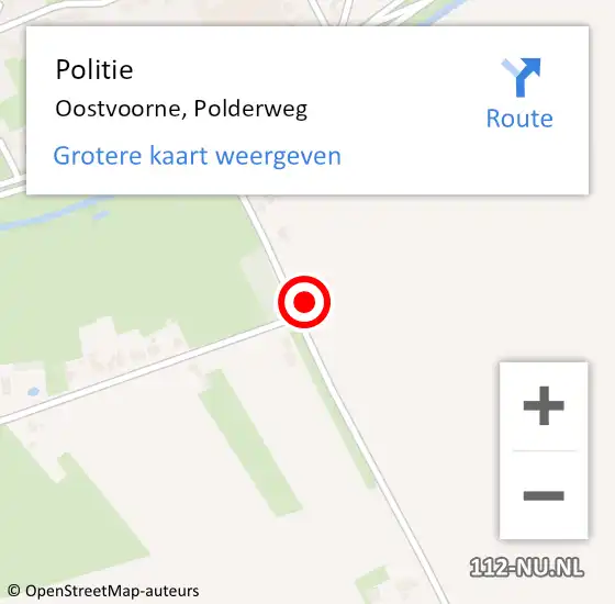 Locatie op kaart van de 112 melding: Politie Oostvoorne, Polderweg op 3 mei 2023 13:01