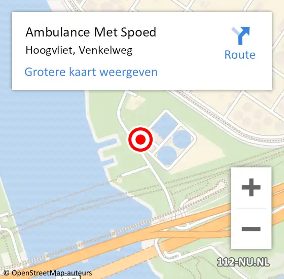 Locatie op kaart van de 112 melding: Ambulance Met Spoed Naar Hoogvliet, Venkelweg op 3 mei 2023 13:24