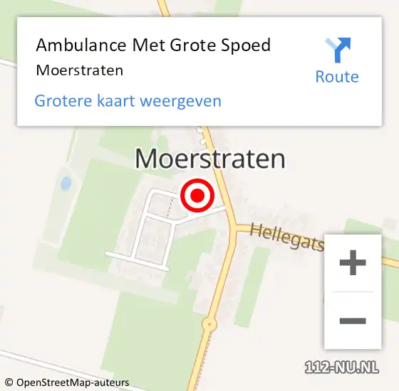 Locatie op kaart van de 112 melding: Ambulance Met Grote Spoed Naar Moerstraten op 3 mei 2023 14:02
