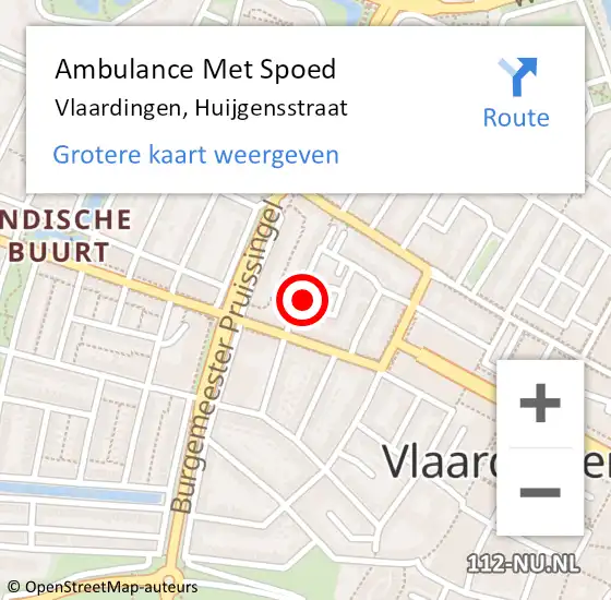 Locatie op kaart van de 112 melding: Ambulance Met Spoed Naar Vlaardingen, Huijgensstraat op 3 mei 2023 14:12