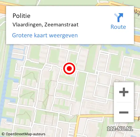 Locatie op kaart van de 112 melding: Politie Vlaardingen, Zeemanstraat op 3 mei 2023 15:23